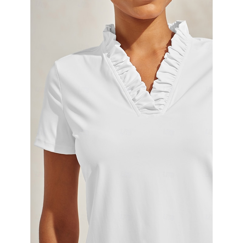 Women's Golf Polo Shirt Black White Pink Short Sleeve Shirt Ladies Golf Attire Clothes Outfits Wear Apparel2