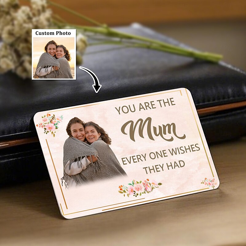 Personalized Photo Wallet Card Custom Gift for Mom, Custom Decor Card for Women's Wallet, Perfect Mother's Day Gift for Mom, Grandma, and Loved Ones