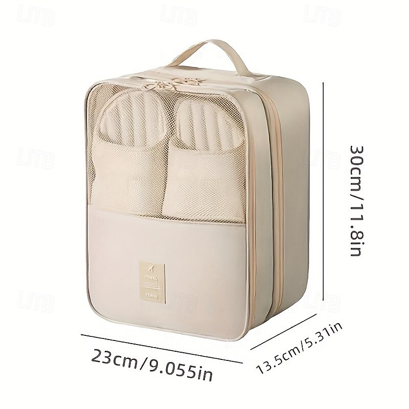 2pcs Travel Shoe Bags, Oxford Twill Fabric Shoe Storage Organizer for Travel, Portable Shoe Pouch for Luggage, Clothes, and Accessories3