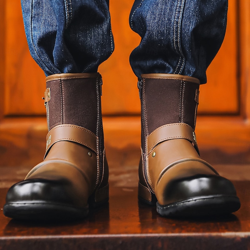 Men's Premium  Biker Boots with Lion Design for Adventure, Outdoor Events, and Motorcycle Enthusiasts3