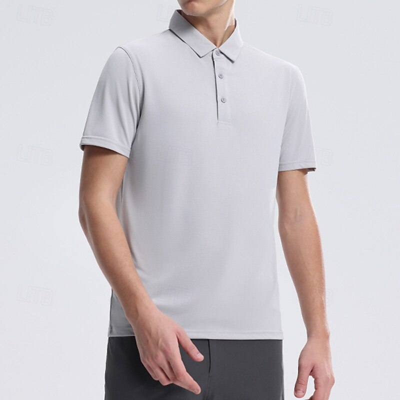 Men's Performance Shirt Sport Tee Shirt Short Sleeve Turndown Top Outdoor Quick Dry Lightweight Sweat wicking Breathable Polyester Dark Pink Black White Tennis Golf Running4