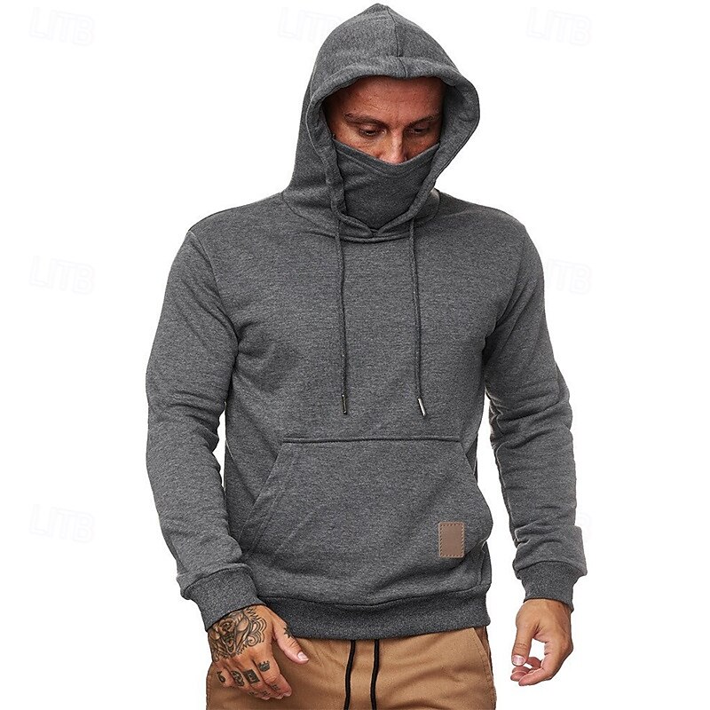 Men's Hoodie Pullover Hoodie Sweatshirt Fleece Hoodie Black White Burgundy Navy Blue Light Grey Hooded Plain Patchwork Sports & Outdoor Casual Daily Streetwear Cool Sportswear All Seasons Clothing