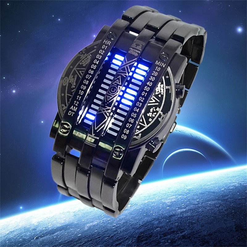 Women Men Kids Digital Watch Outdoor Sports Fashion Casual Luminous Waterproof Stainless Steel Strap Watch3