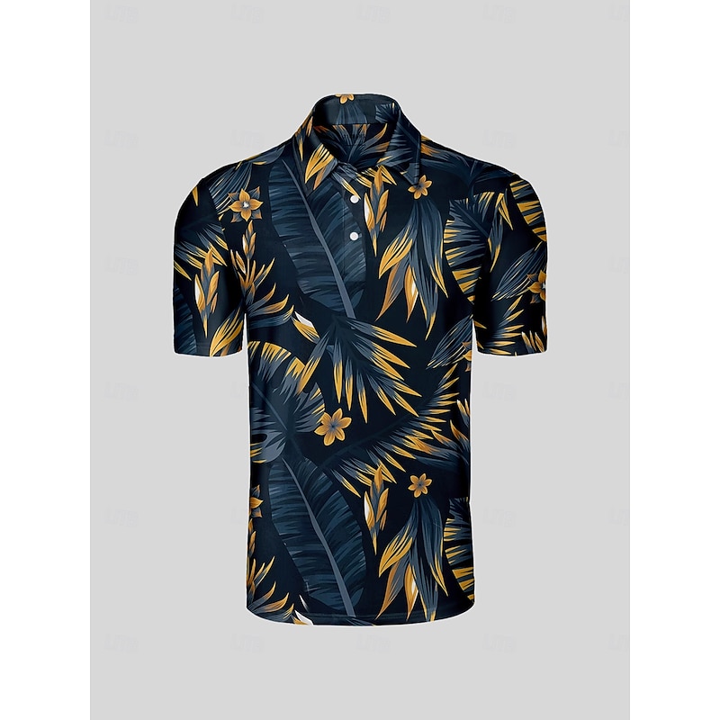 Men's Golf Polo Shirt Yellow Short Sleeve Top Golf Attire Clothes Outfits Wear Apparel