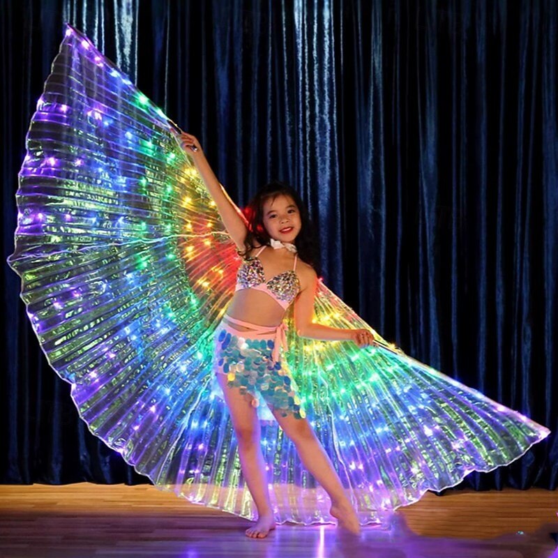 LED Wings Belly Dance Wings Isis Halloween Wing Prop Shining LED Lamp Wing Belly Dance Costumes Accessories Sticks3