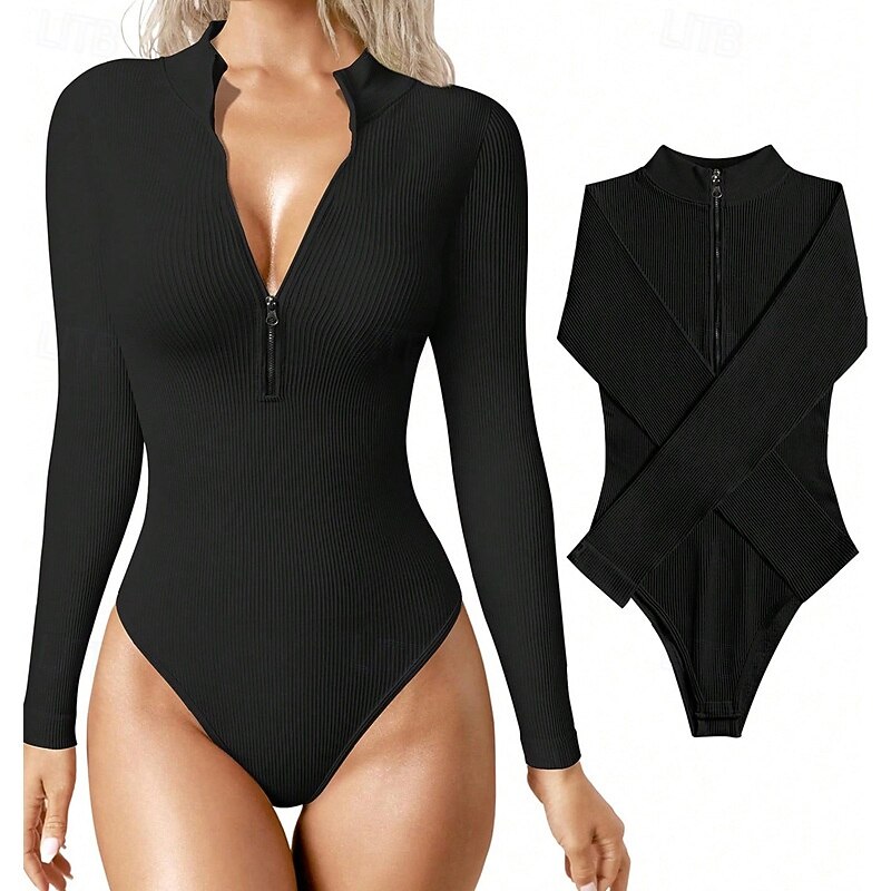 Women's Scrunch Yoga Romper Solid Color Bodysuit Black Gym Workout Volleyball Running High Waist Stretchy Breathable Sport Activewear Tight Fit2
