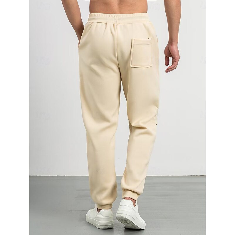 Men's Sweatpants Joggers Trousers Casual Pants Running Pants Elastic Waist Drawstring Plain Comfort Warm Full Length Outdoor Daily Gym Sports Fashion Black Blue Stretchy2