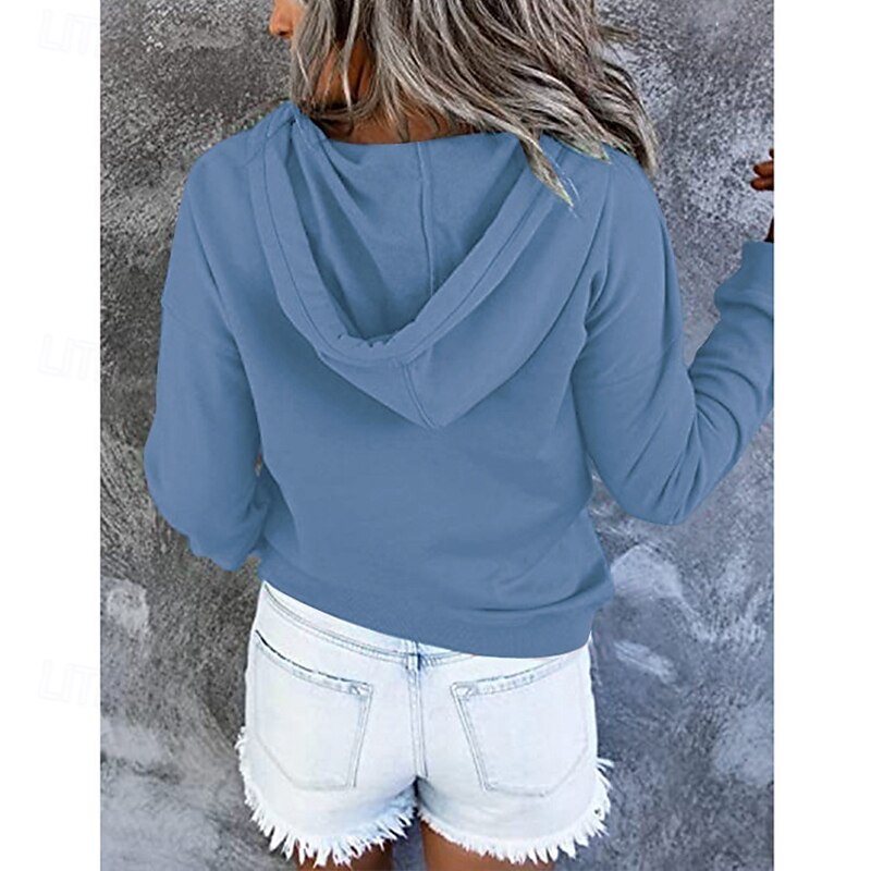 Women's Pullover Hoodie Sweatshirt Plain Casual Long Sleeve Hooded Regular Tops Black Red Blue Purple Green Spring Fall3