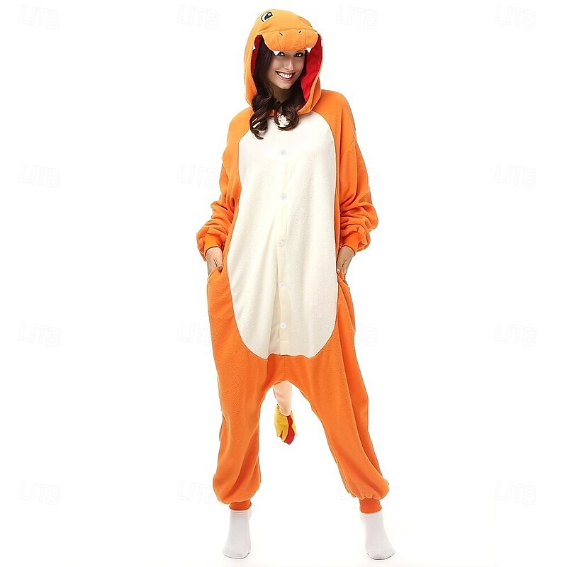 Adults' Cartoon Onesie Costume Carnival Costume Charizar Onesie Pajamas Kigurumi Pajamas Funny Costume For Men and Women Christmas Carnival New Year Cartoon3