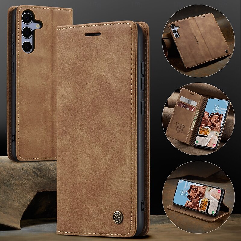 Phone Case For Samsung Galaxy S25 S25 Edge S24 Ultra Plus S24 FE S20 Flip Cover Kickstand Shockproof TPU PU Leather4
