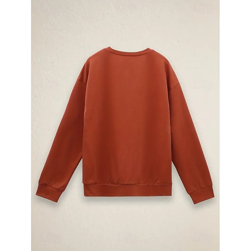 Halloween Women's Pullover Sweatshirt Witch Graphic Skull Fashion Casual Long Sleeve Crew Neck Round Neck Regular Tops Street Dailywear Casual Print Grass Green Black White Blue Orange Fall Winter2