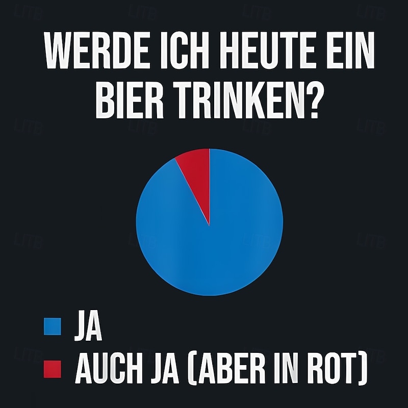 Mens T-Shirt Funny Beer Pie Chart 'Will I Drink Beer Today? Yes. Also Yes' Graphic Tee4