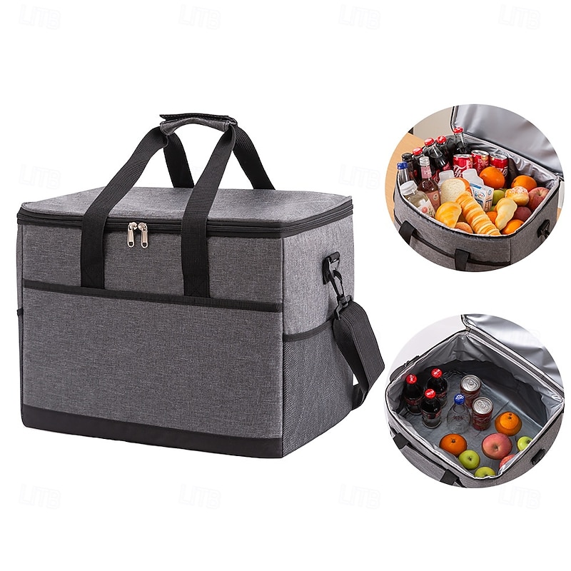 Lunch Bag for Women and Men for Back to School Office Picnic Hiking Beach 35 Liter Waterproof Oxford Cloth Insulated Cooler Bag Outdoor Camping Delivery Lunch Box Tote