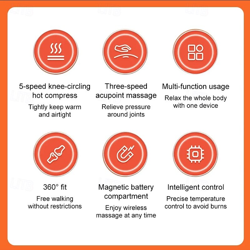 Multifunction Leg Knee Massager Joint Heating Vibration Massage Elbow Shoulder Support Thermal Knee Pad Blood Circulation3