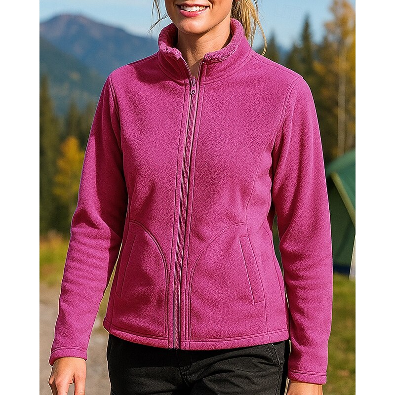 Women's Outdoor Jacket Hiking Jacket Fleece Jacket Convertible Jacket Fleece Winter Outdoor Thermal Warm Top Pink Purple Rose Red Grey4