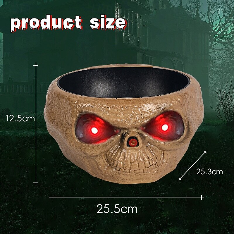 Halloween Gray Candy Bowl Dish with Animated Hand Spooky Decoration Props LED Eyes & Sound for Haunted House Horror Party Bar Table Decor4