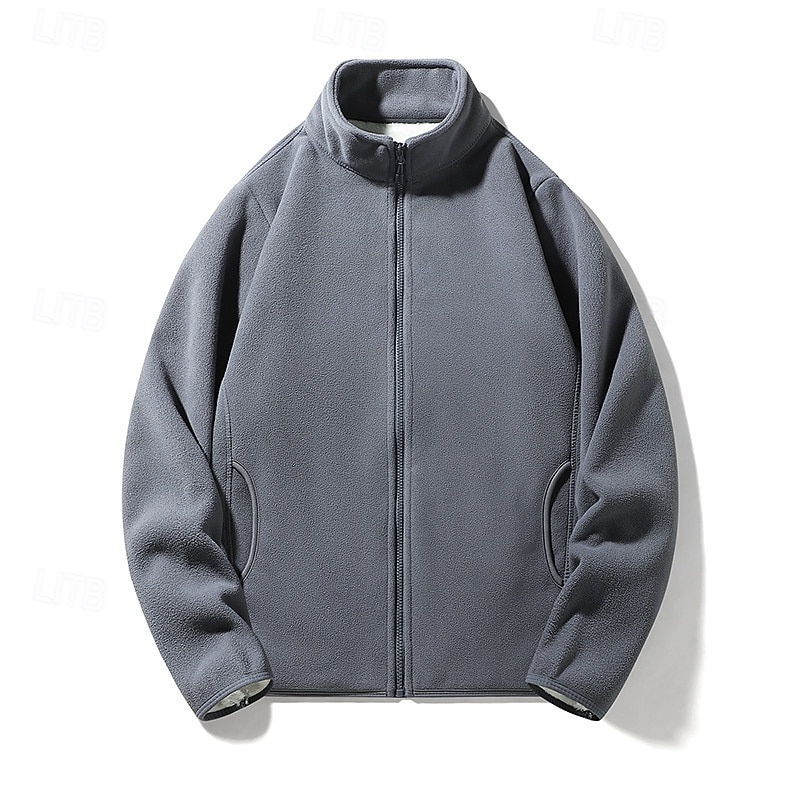 Men's Hiking Jacket Fleece Jacket Thermal Jacket Winter Outdoor Thermal Warm Top Black Royal Blue Dark Blue Grey