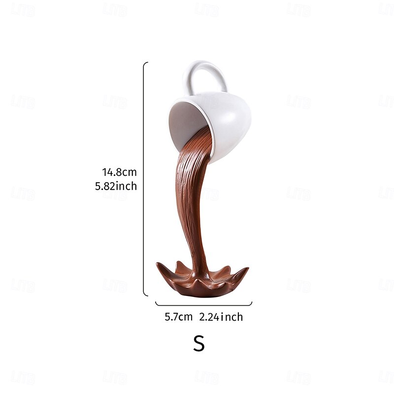 Floating Coffee Cup Decor, Creative Resin Anti-Gravity Coffee Mug Sculpture for Home, Café Decoration, and Photography Prop3