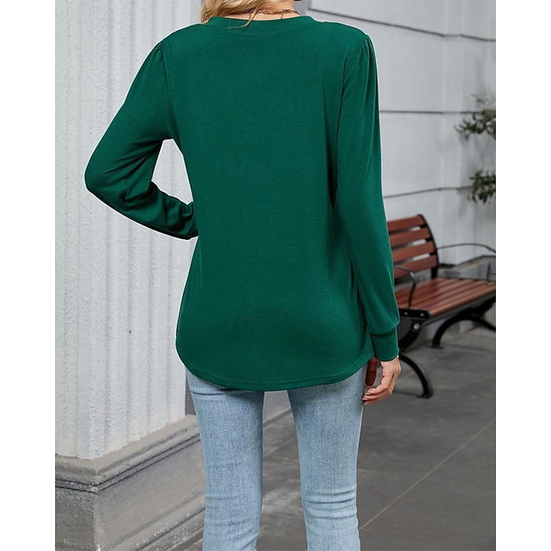 Women's Texture Blouse T Shirt Plain Fashion Modern Short Sleeve V Neck Regular Tops Daily Tunic Black White Green Summer4