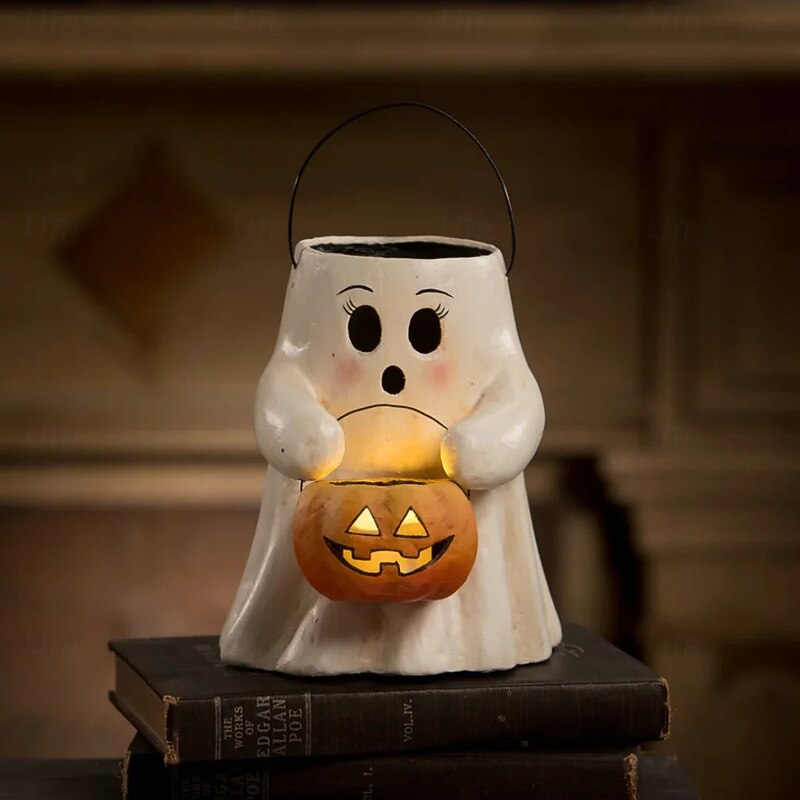 1 Pc Halloween Ghost Pumpkin Lantern Ornament Small Night Light Bedhead Restaurant Party Atmosphere Decorative Light2