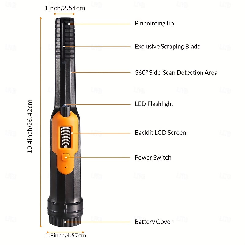 Full Waterproof Pinpointer Metal Detector with LCD Display,High Sensitive Underwater Pin Pointer,3 Modes Portable Pinpointe3