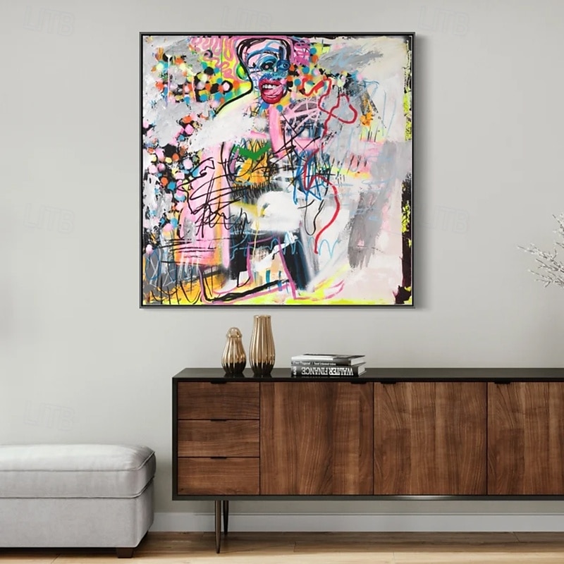 Handmade Oil Paintings Canvas Wall Art Decoration Modern Abstract Character graffiti Street Art for Living Room Home Decor Rolled Frameless Unstretched Painting2