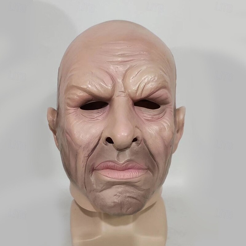 Old Man Halloween Mask Realistic Mask Horror Scary Full Face Adults' Men's Halloween Carnival Performance Party Easy Halloween Costumes Dress Up