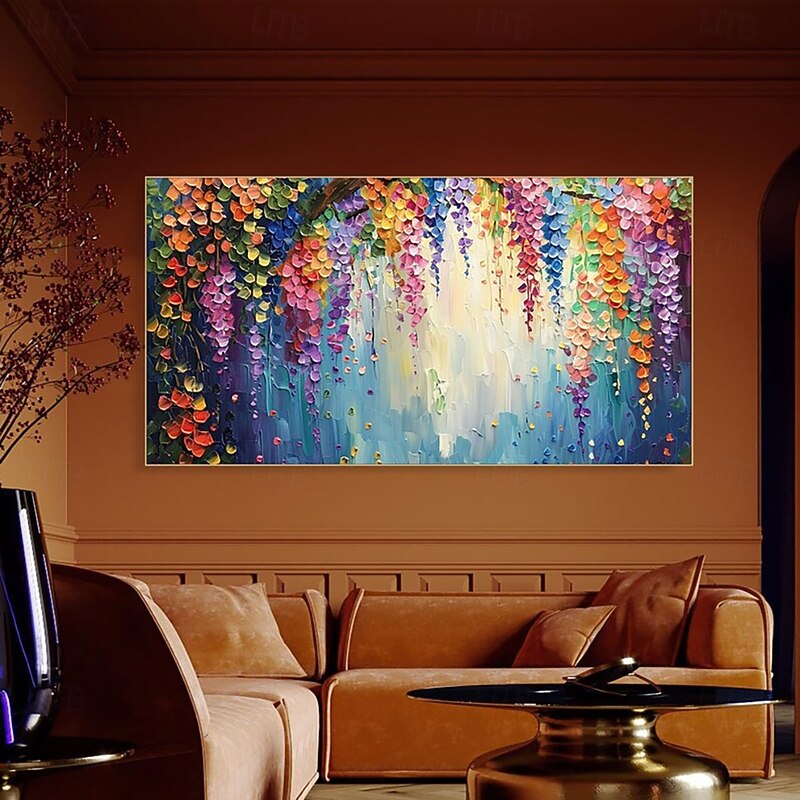 Handmade Oil Painting Canvas Wall Art Decoration Modern Abstract 3D Palette Knife Flowers Plant for Living Room Home Decor Stretched Frame Hanging Painting/Rolled Frameless Unstretched Painting3