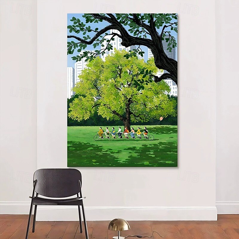 Handmade Oil Painting Canvas Wall Decoration Impressionist Green Landscape Heals Art for Home Decor Stretched Frame Hanging Painting/Rolled Frameless Unstretched Painting4
