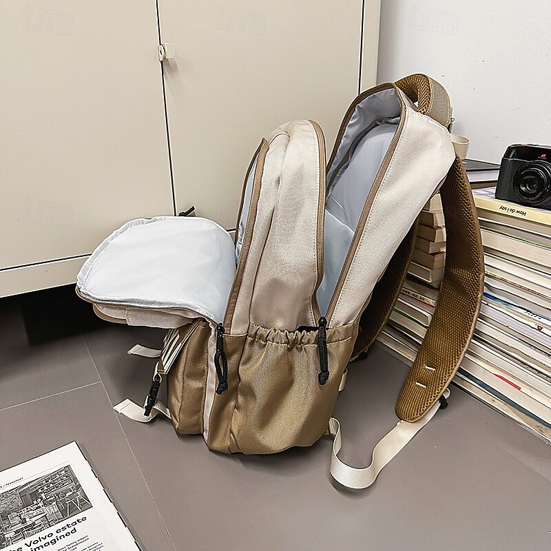 Men's Colorblock School Backpack – Large Capacity Casual Bookbag for Teen Boys, High School & College Students4