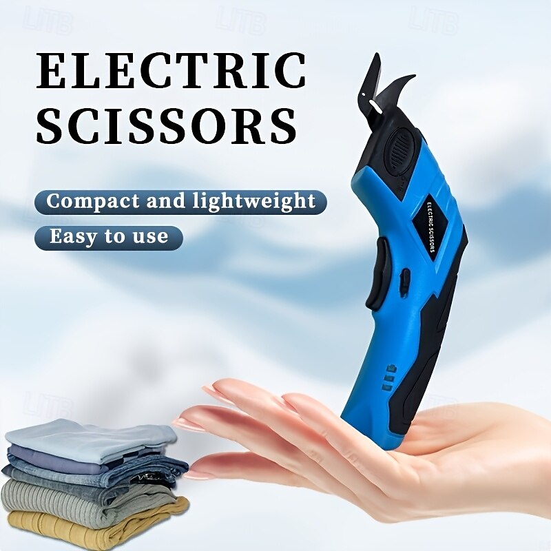 Electric Fabric Scissors with Quick-Charge - Heavy-Duty Cordless shears USB-Powered Lightweight for Sewing Leather Carpet Cardboard Clothes - Professional Tailoring & DIY Home Crafting Tool