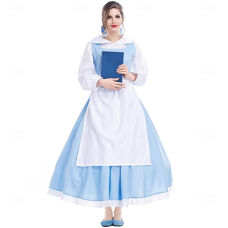 Beauty and the Beast Fairy Tale Princess Belle Dress Storybook Characters Anime Movie Cosplay for Girls' Kid's Halloween Carnival World Book Day Performance Educational Dress Up School Event Dress Up