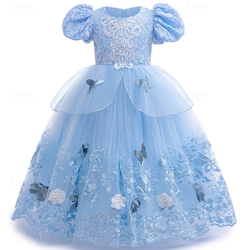 Fairy Tale Princess Cinderella Dress Flower Girl Dress Storybook Characters Cosplay Movie Cosplay for Girls' Kid's Halloween Carnival World Book Day Performance Educational Dress Up School Event2