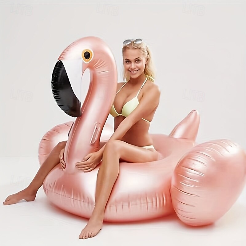 Giant Pink Flamingo Inflatable Pool Float for Adults - Durable PVC Water Toy with Large Cushioned Seat Perfect for Pool Parties and Relaxation Adult Water Toy  Playful Design  Thick Inflatable Toy4