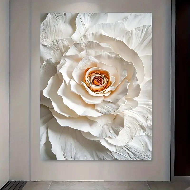 Modern Floral Canvas Art Frameless Living Room And Bedroom Wall Decoration Elegant White Flower Posters