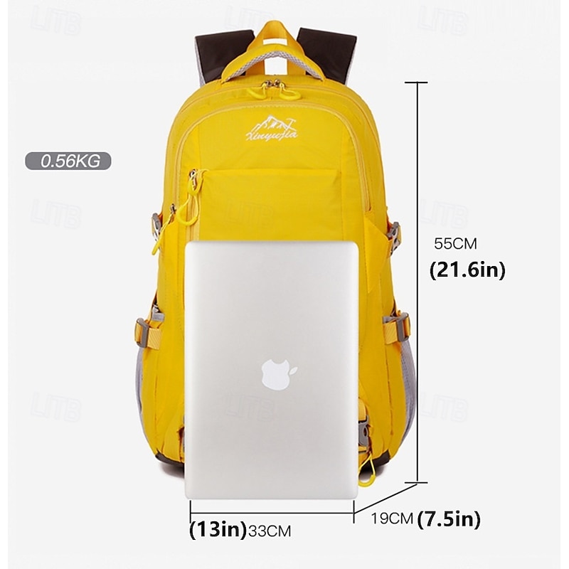 Men's Women's Backpack School Bag Bookbag Functional Backpack School Backpack Bookbag School Outdoor Camping & Hiking Polyester Nylon Adjustable Large Capacity Waterproof Zipper Black Yellow Light3