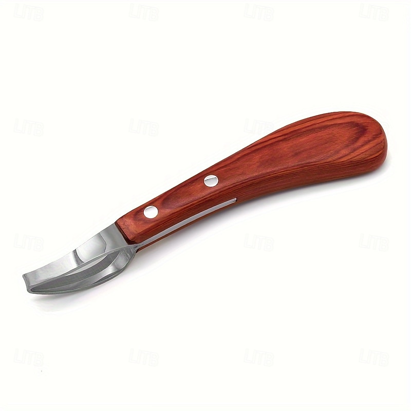 Farrier Tools Horse Hoof Trimming Tools - Professional Horse Hoof Knife Stainless Steel with Ergonomic Wooden Handle - Ideal for Horse Hoof Trimming and Care Veterinary Tool for Equine Hoof Mainten4