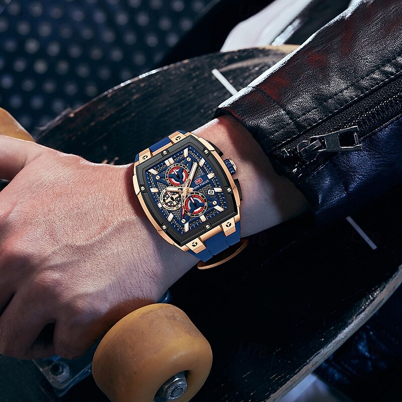 MINI FOCUS Men Quartz Watch Outdoor Sports Fashion Casual Luminous Calendar Waterproof Decoration Silicone Gel Watch4