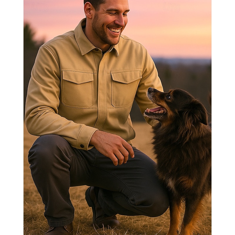 Men's Hiking Jacket Outdoor Waterproof Windproof Quick Dry Breathable Hiking Outfits Hiking Clothes Spring Autumn / Fall Jacket Hunting Fishing Climbing Solid Color Black Green Khaki3