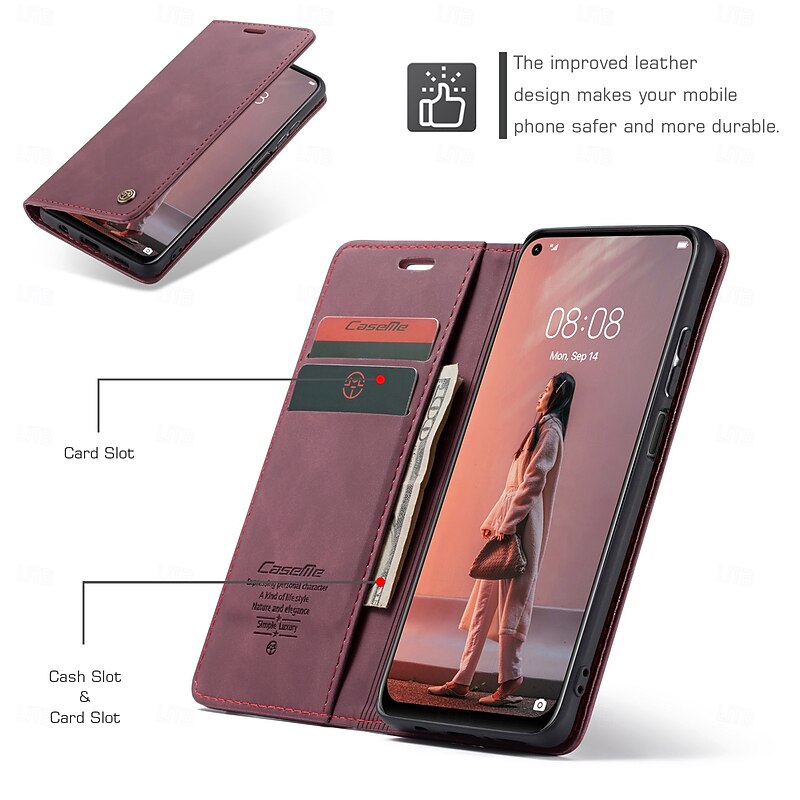 Phone Case For Huawei P40 P30 P20 Mate 20 Pro Wallet Case Flip Cover Kickstand Shockproof TPU PU Leather3