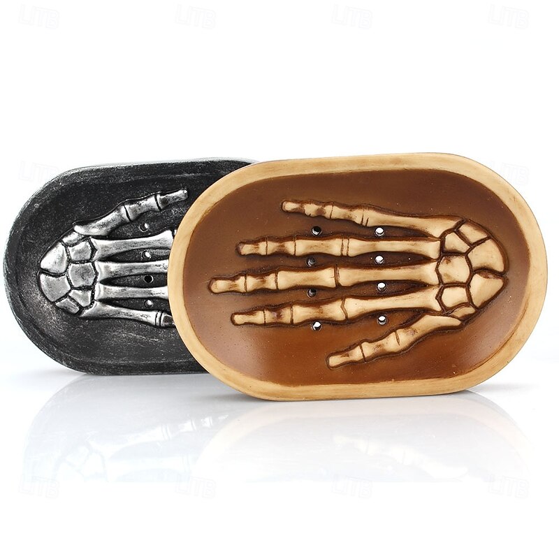 Halloween Soap Holder Skeleton Hand Creative Soap Dish Home Bathroom Draining Storage Tray Non Slip Ghost Hand Soap Box Decorative Halloween Accessory2