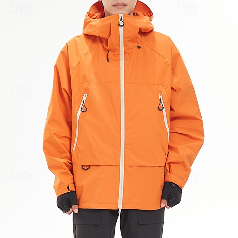 Men's Hiking Jacket Outdoor Waterproof Windproof Hiking Outfits Hiking Clothes Spring Autumn / Fall Top Camping / Hiking / Caving Running Solid Color Black Orange Green