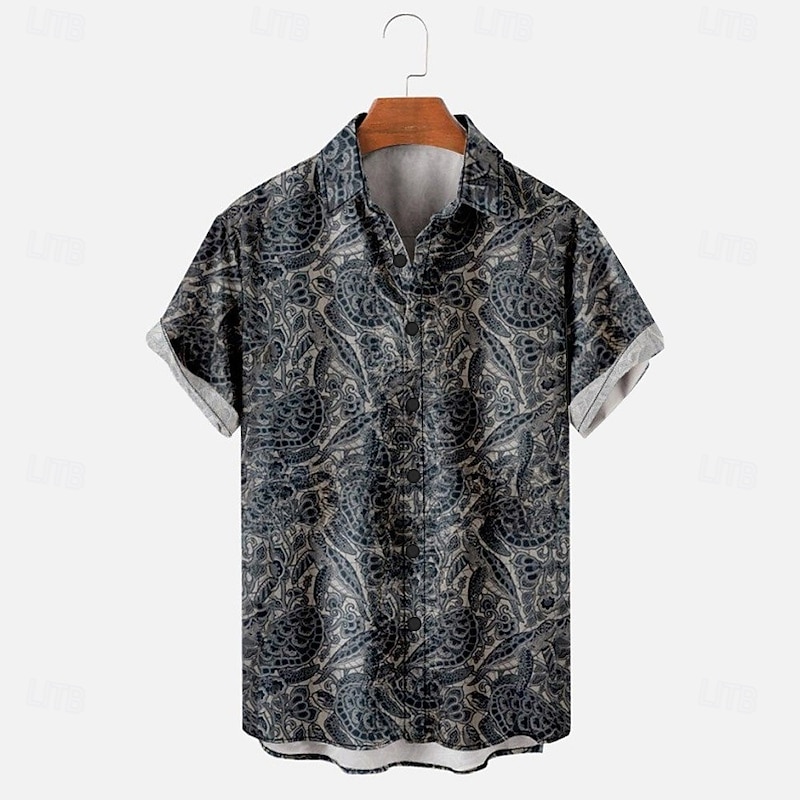 Men's Animal Tropical Octopus Shirt Summer Hawaiian Shirt Aloha Shirt Short Sleeve Shirt Turndown Fashion Designer Casual Street Daily Holiday Black Blue Beige 3D Print S M L4