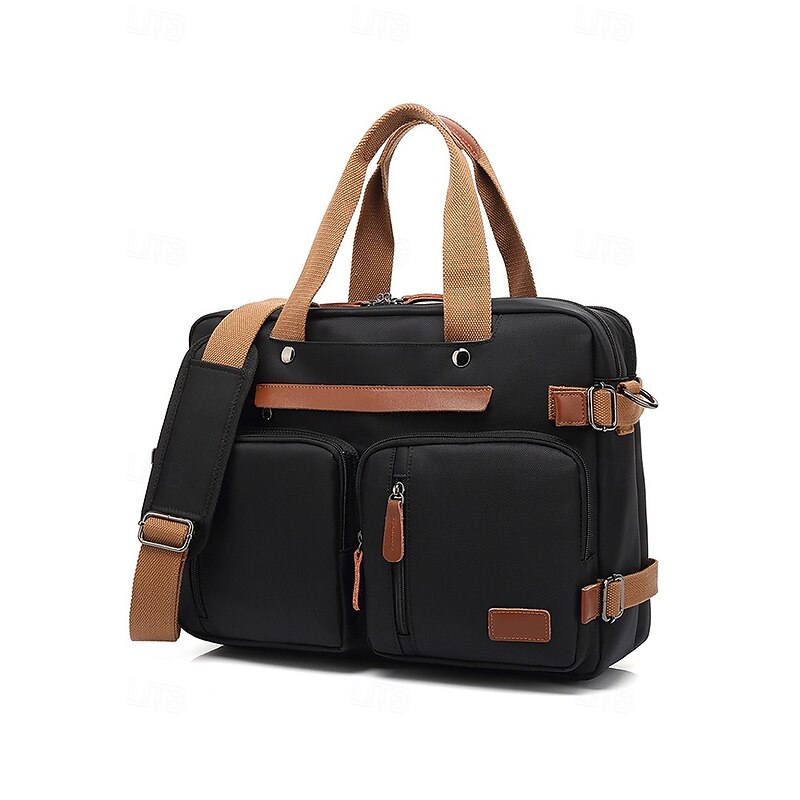 Men's Waterproof Multi-Function Laptop Backpack - Vintage Style Business Travel Bag, Shoulder Crossbody Bag with Adjustable Strap, with Trolley Case, Perfect for Work, College and Short Travel2