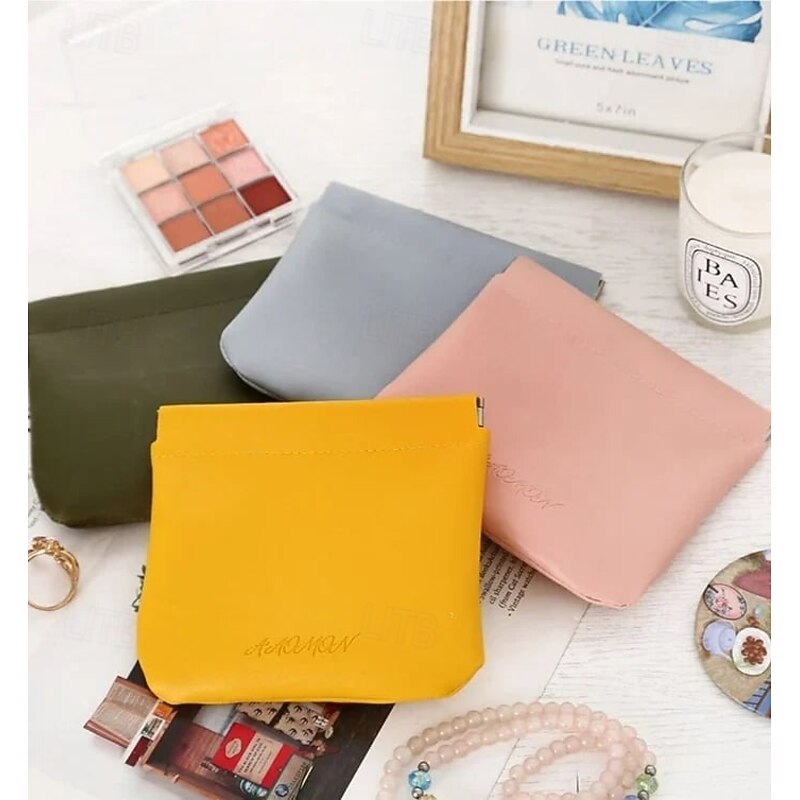 Pocket Cosmetic Bag Waterproof Snap Closure Organizer Portable Makeup Pouch for Keys Lipstick Charging Cables Travel Storage Convenient and Compact Carry Case