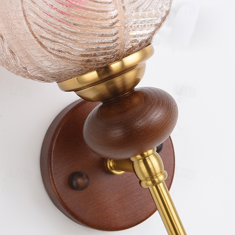 Wall Sconce Glass, Modern Wall Light Fixtures, Farmhouse Wall Sconces with Clear Glass Shade, Wall Lights for Living Room, Bedroom, Stair, Bathroom, Hallway 110-240V3