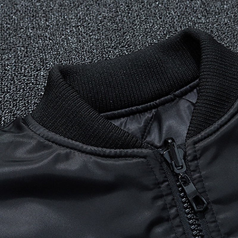 Men's Faux Leather Jacket Bomber Jacket Biker Jacket Motorcycle Jacket Vacation Daily Windproof Warm Pocket Spring Fall Letter Fashion Classic Stand Collar Regular Black Army Green Dark Blue Jacket3