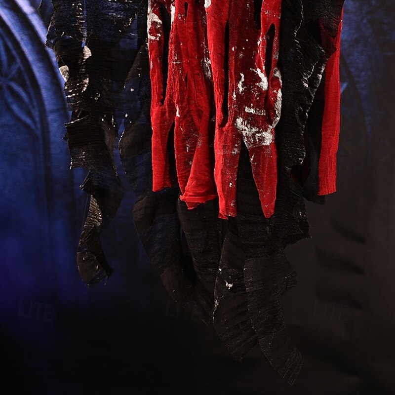 Halloween Ghost Skeleton Pendant, Hanging Grim Reapers Skeleton Flying Ghost with Glowing Eyes, Horror Gothic Hanging Skull Decor, for Garden Party Scary Indoor Outdoor Decorations2