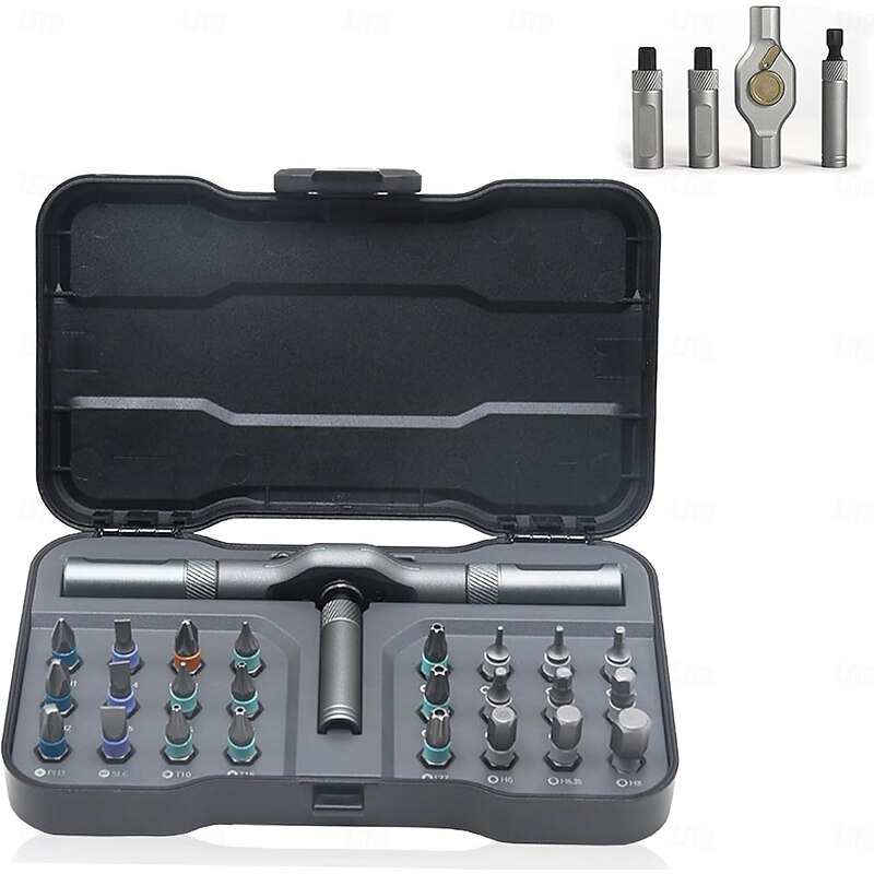 24 in 1 DIY Screwdriver, Portable 24 in 1 Magnetic Ratchet Screwdriver Set for Furniture PC Bicycle