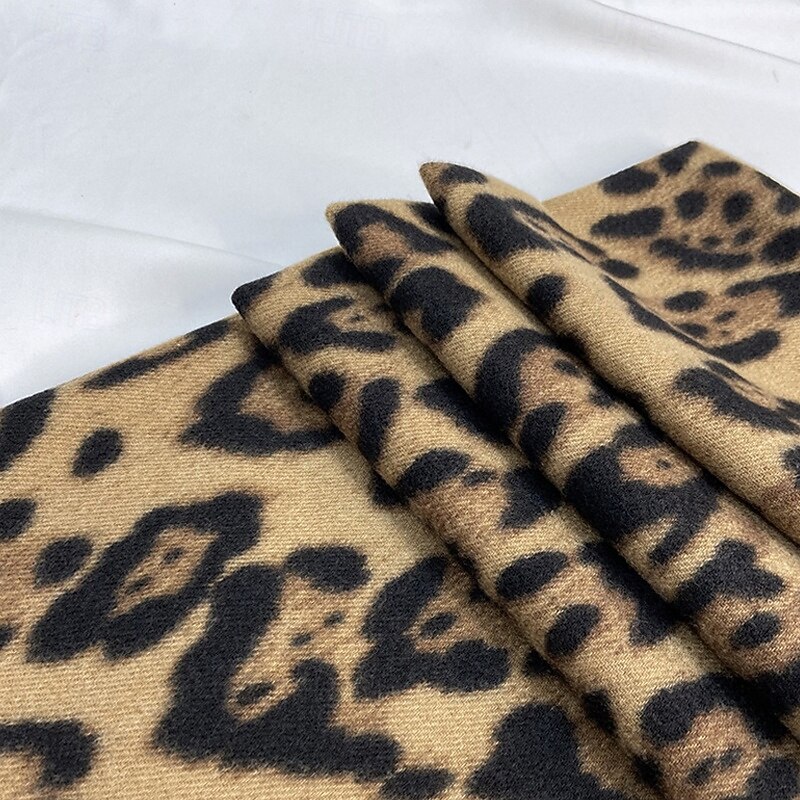 Women's Rectangle Scarf Street Daily Date Grey Yellow Khaki Scarf Leopard3